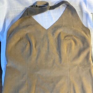 J Crew Leather Suede Halter Top Unlined. Size Medium